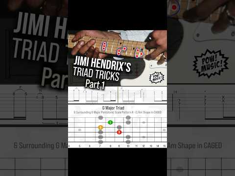 Hendrix's Triad Embellishments (CAGED System) Part 1 #shorts #guitarlesson