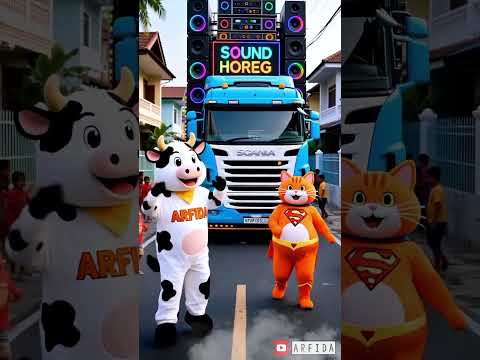 Aku suka nonton sound horeg maskot sapi joget sound system #soundhoreg #ai #badut