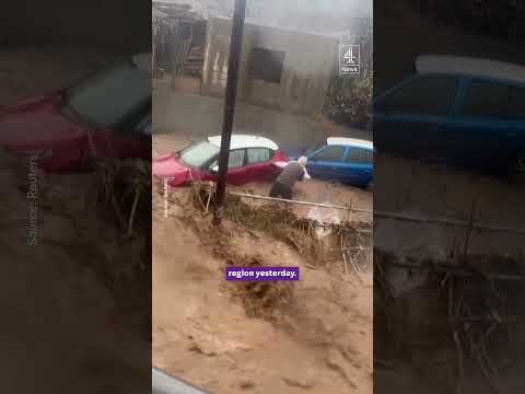Gran Canaria floods wash car out to sea