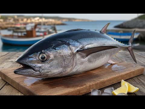 Great skills cutting fresh yellowfin tuna at Jembatan Puri fish market, Sorong city 🔥🔪🔥