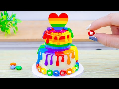 IDE KUE PELANGI TERBAIK🌈Ide Dekorasi Kue Pelangi Miniatur Terbaik