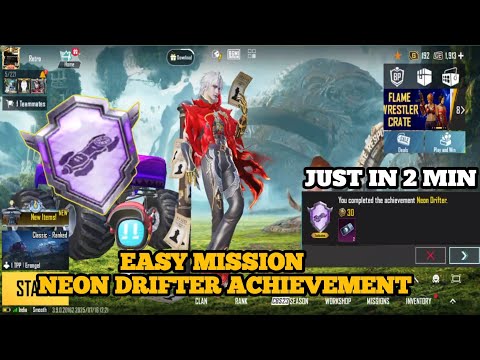 HOW TO COMPLETE (NEON DRIFTER) ACHIEVEMENT IN BGMI/PUBG MOBILE | UPDATE 3.9