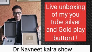 Live unboxing of my you tube silver and Gold play button!
