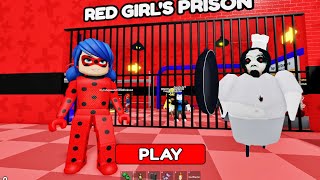 RED GIRL VS BARRY'S PRISON RUN! SCARY OBBY #roblox #obby