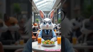 White rabbit and his busy day #ai #shorts #videos #cute rabbit