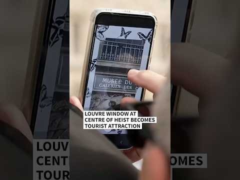 Tourists flock to see Louvre window at centre of dramatic heist
