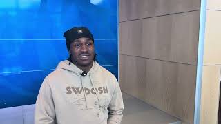 Boise State wide receiver Quinton Brown talks ahead of spring game on April 23, 2026