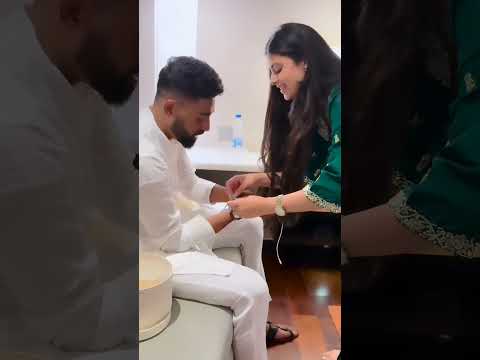 Mohammad Siraj celebrating 🎉 raksha Bandhan with our sister 🤍#mohammedsiraj #rakhi #rakshabandhan