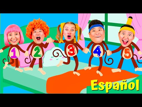 Cinco Monitos Saltando En La Cama | Canciones Infantiles para Niños y Bebés | Babanana Español