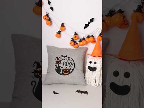 Just a cat, a pumpkin, and a little Halloween drama. 🦇  #embroidery#shorts