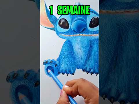 Combien de temps⏳ vous faudra-t-il de Compétence de dessiner comme un pro ? ✏️#shorts #stitch