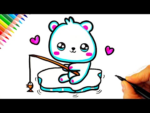 Sevimli Kutup Ayısı Çizimi - Sevimli Ayıcık Çizimi - How To Draw a Polar Bear Cute - Easy Drawings