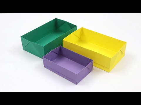 How to Make Paper Rectangular Box - Origami Rectangle Box Tutorial