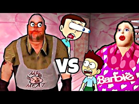 Real Mr Meat vs Barbie Mr Meat | Shiva and Kanzo Gameplay