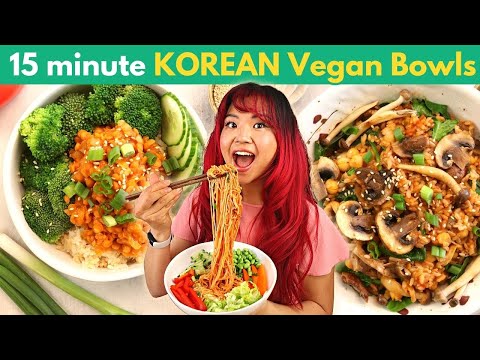 15 Minute VEGAN KOREAN MEALS for a Busy Weeknight Dinner