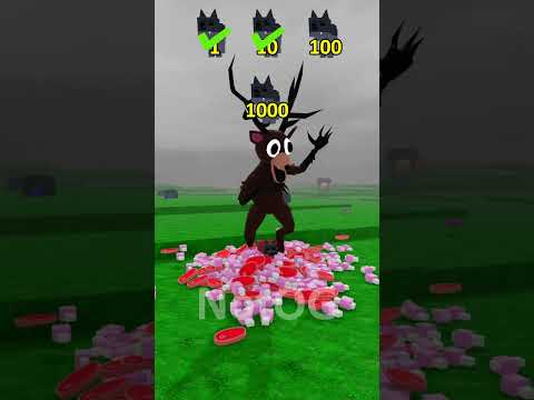 99 Nights Deer Vs 1000 Wolf #99nightintheforest #roblox