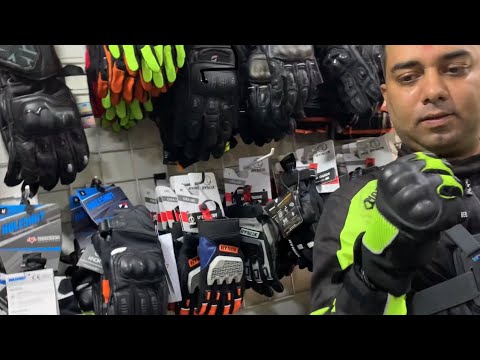 Buying gloves for my ride for Royal Enfield Mania at Goa