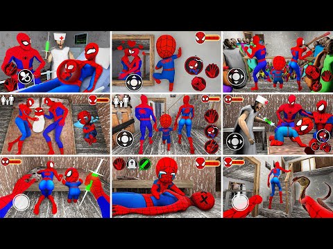 Playing as SpiderMan Family Mix: SpiderMan, SpiderWoman, SpiderBaby in Granny House