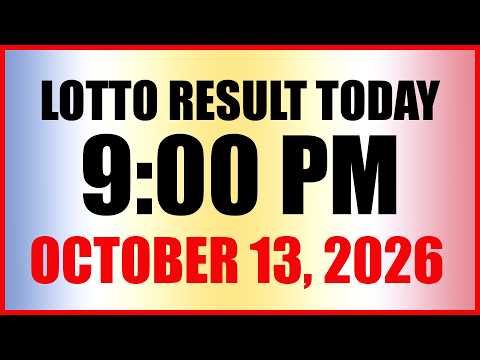 Lotto Result Today 9pm Draw October 13, 2026 PCSO