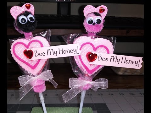 DIY~Sweet Little "Bee My Honey" Valentine Lollipop Treats! So Easy!