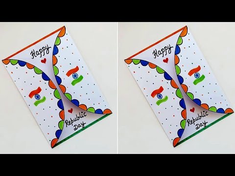 DIY How to make Last minute white paper Handmade Happy Republic Day greeting card making idea 2025