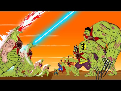 EVOLUTION of GODZILLA vs EVOLUTION of SUPERHERO HULK & SPIDERMAN: Size Comparison - FUNNY CARTOON