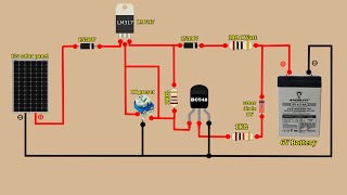 6V Battery charger circuit // 12v solar panels to 6v battery charger.