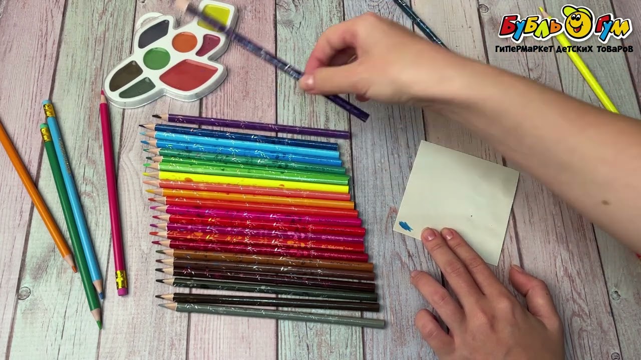 Карандаши цветные 24цвета - видео