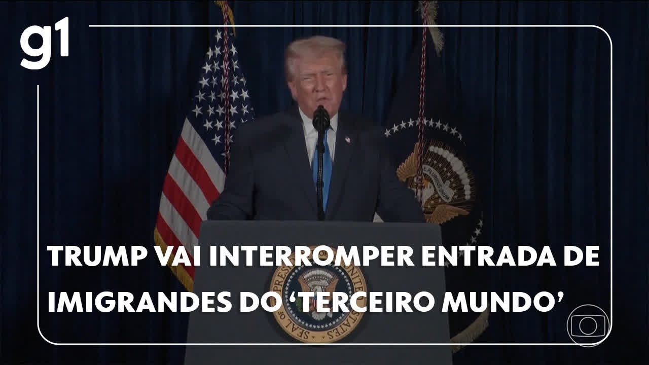 Trump diz que vai interromper a entrada de imigrantes de ‘países de terceiro mundo’ nos EUA