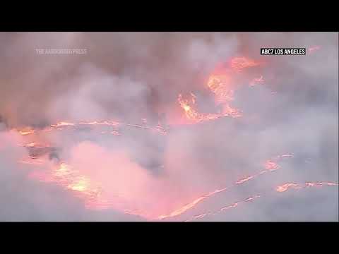 Fire burns in West Hills area of California