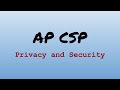 Exploring Privacy and Security Concepts for AP CS Principles