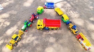 ABCD Alphabet A shape parking video| tractor jcb autorickshaw dumper truck bulldozer A shape parking