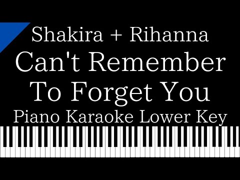 【Piano Karaoke Instrumental】Can’t Remember To Forget You / Shakira + Rihanna 【Lower Key】