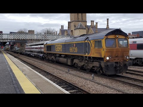 Trains at Lincoln Central & Sincil Bank Crossing (31/01/2024)
