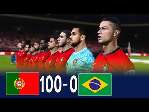 Portugal 100-0 Brazil - FINAL | FIFA World Cup 2026 USA | Full Match All Goals | PES Gameplay