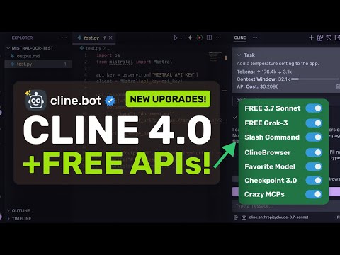 Cline (Upgraded) + Free APIs & Crazy MCPs: I MIGHT SWITCH BACK TO CLINE!