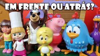 EM FRENTE ou ATRÁS? Vamos Procurar As Surpresinhas Com Peppa Pig, Masha e Galinha Pintadinha