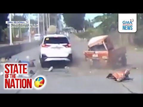 Mag-inang tumatawid sa pedestrian lane, nabangga ng motorsiklo | SONA