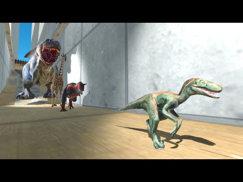 Death Race: Fireball, Wooden Obstacle Spike & Megalodon Rex Trap | Animal Revolt Battle Simulator