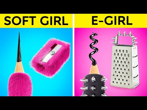 SOFT VS E-GIRL TRẬN CHIẾN TRƯỜNG HỌC ⚡ Mẹo để quay lại lớp học 123 GO! CHALLENGE