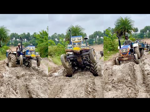 Swaraj tractors working in mud with loaded trolley | tractor |