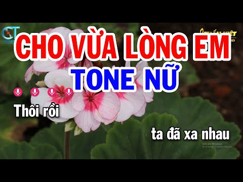 Karaoke Cho Vừa Lòng Em Tone Nữ ( Am ) Nhạc Sống Mới | Karaoke Tuấn Kiệt