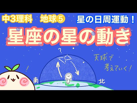 【中3理科e5】星座の星の動き！天球で考えよう【星の日周運動】