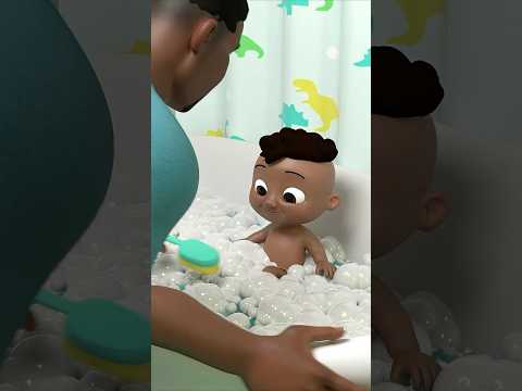 Cody takes a bubble bath with dino!🦖 #cocomelon #shorts