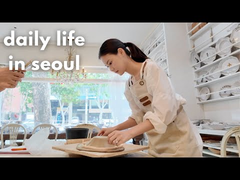 seoul vlog 🌼 starting new hobbies, ceramics, learning how to ride a bike, cooking at home, busy week
