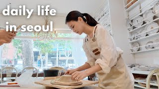 seoul vlog 🌼 starting new hobbies, ceramics, learning how to ride a bike, cooking at home, busy week