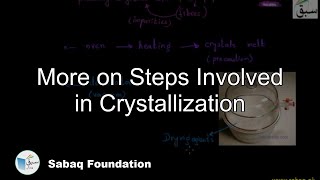 More on Steps Involved in Crystallization