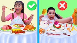 Annie Jolie and Leon Learn Good  Table Manners at Lunch and Dinner!