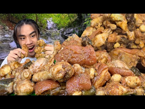 NAGMAMANTIKANG CHICKEN & PORK BINAGOONGAN with MUSHROOM and EGGPLANT MUKBANG