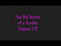 Finding the Percent of a Number